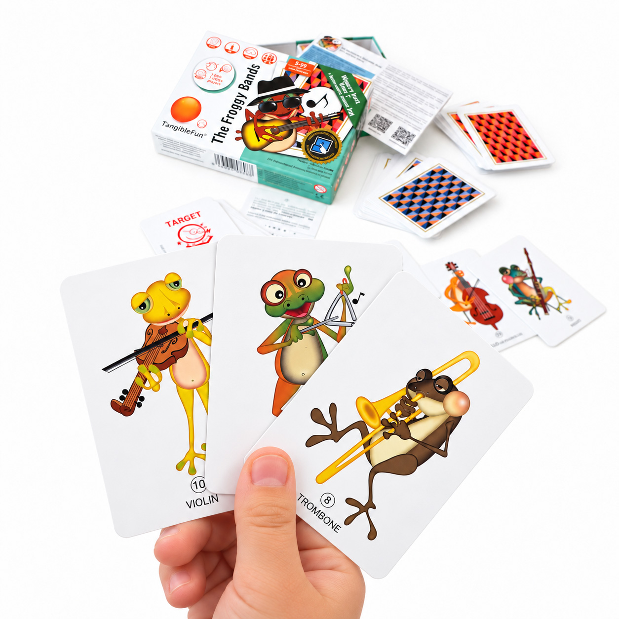 Juego de cartas violín-triángulo-trombón Juego de cartas violín-triángulo-trombón