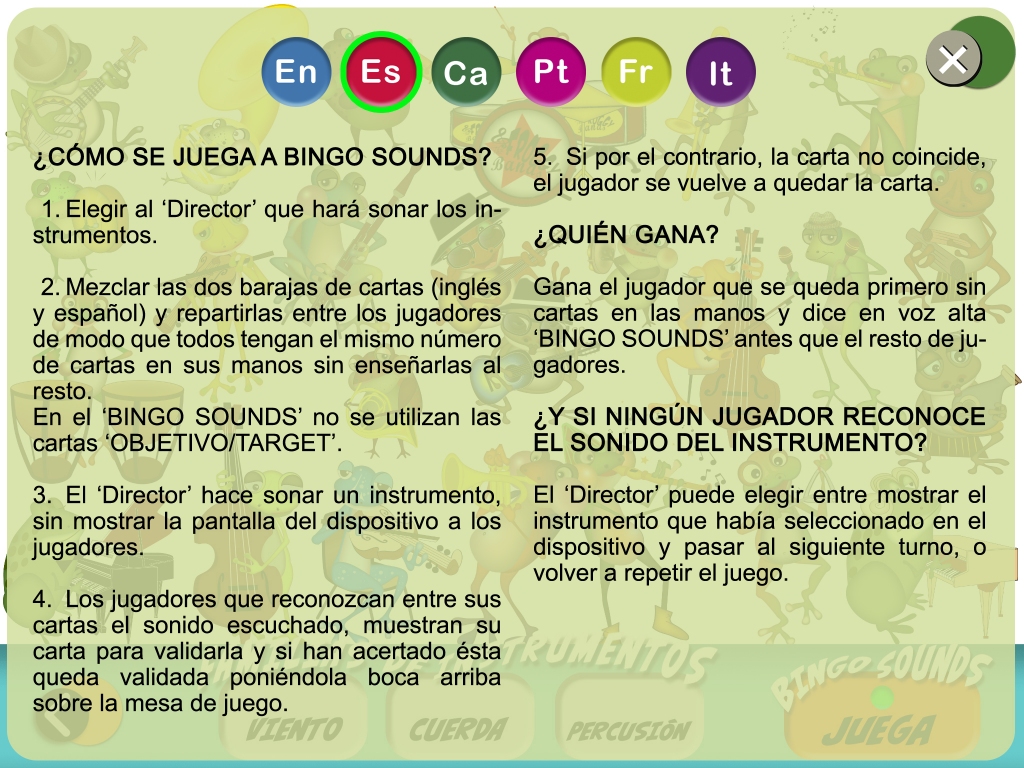 Bingo Sounds_reglas del juego musical